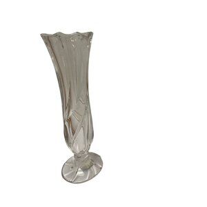Gorham Crystal Fluted Vase 8" Full Lead Crystal Germany‎ Elegant Home Decor